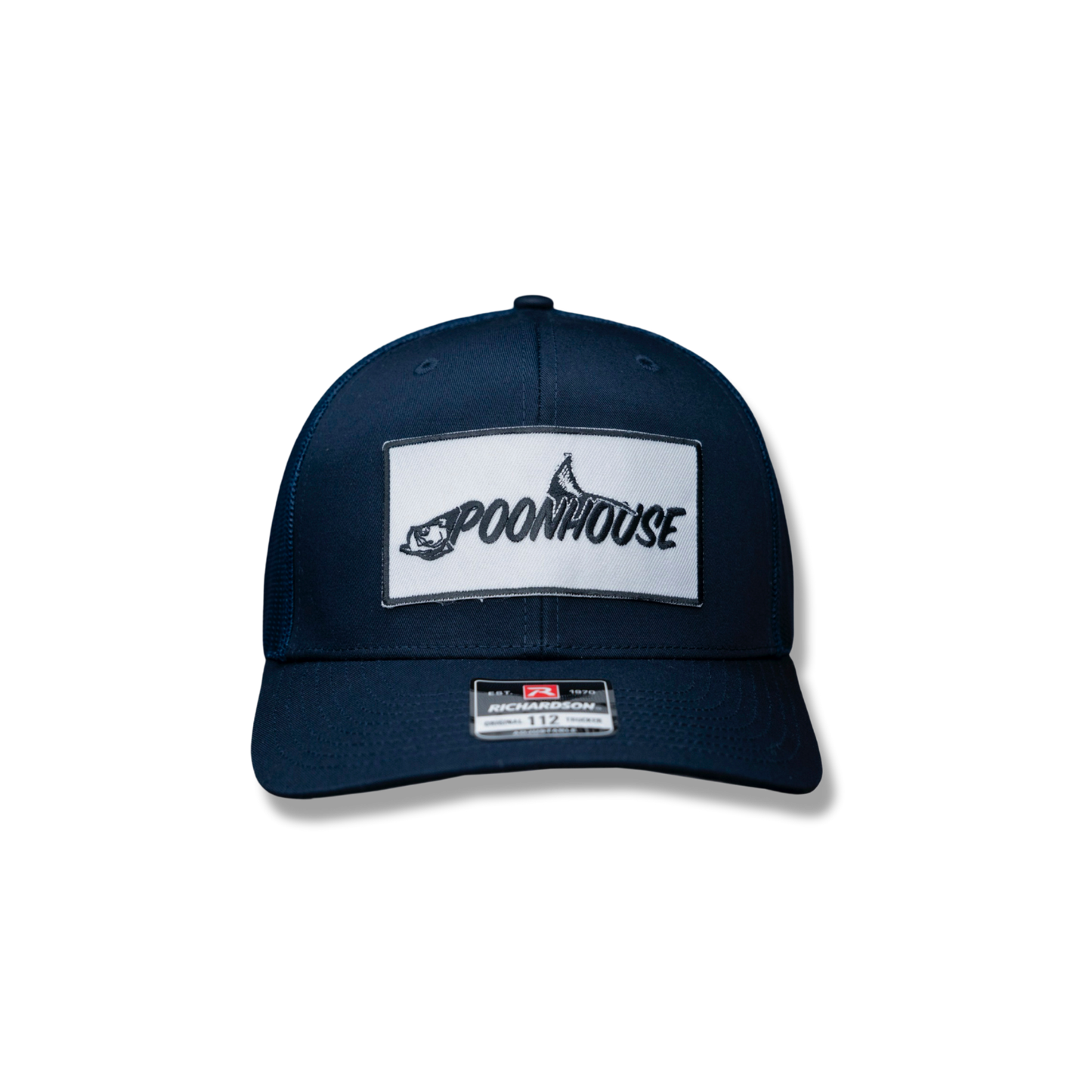 Navy Curved Bill Richardson with White Logo Patch|Black Stitch
