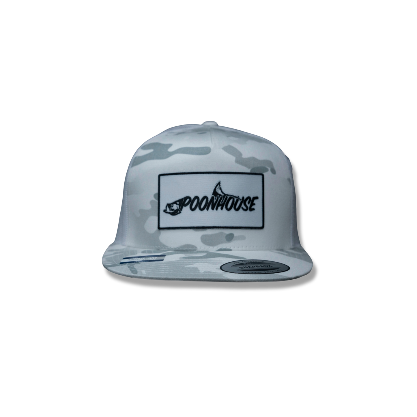 Arctic Camo Yupoong Flat Bill with White Patch