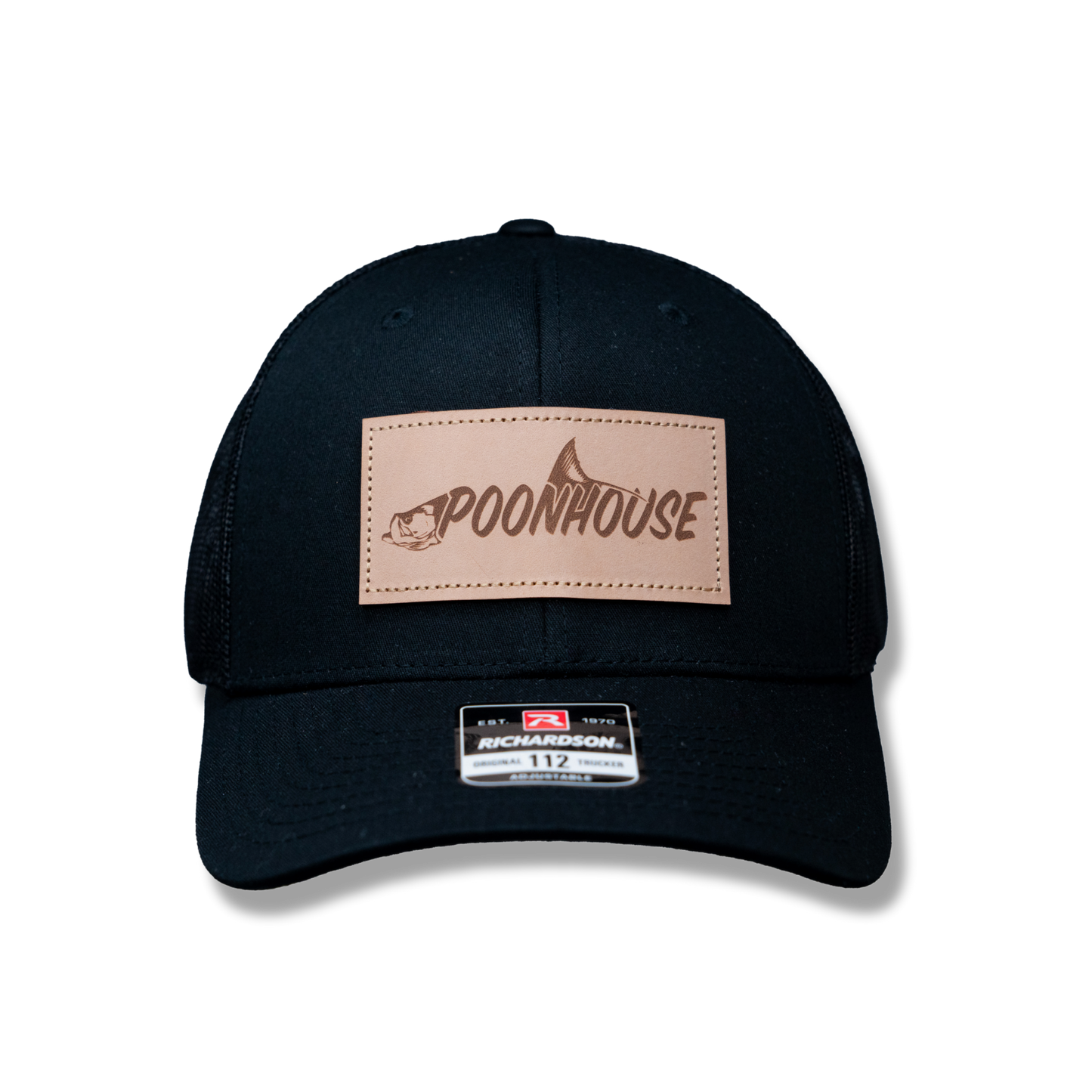 Black Curved Bill Richardson with Leather Patch