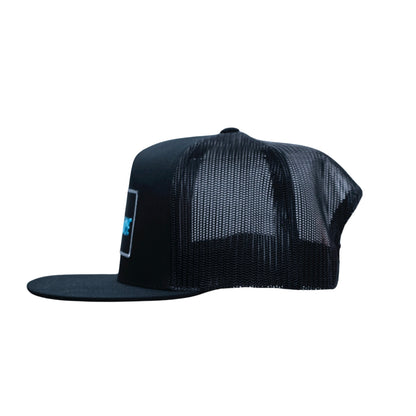 Black With Blue Yupoong Snapback Flat Bill