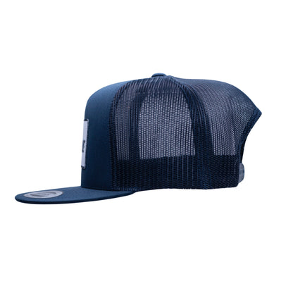 Navy & White Patch Yupoong Snapback Flat Bill