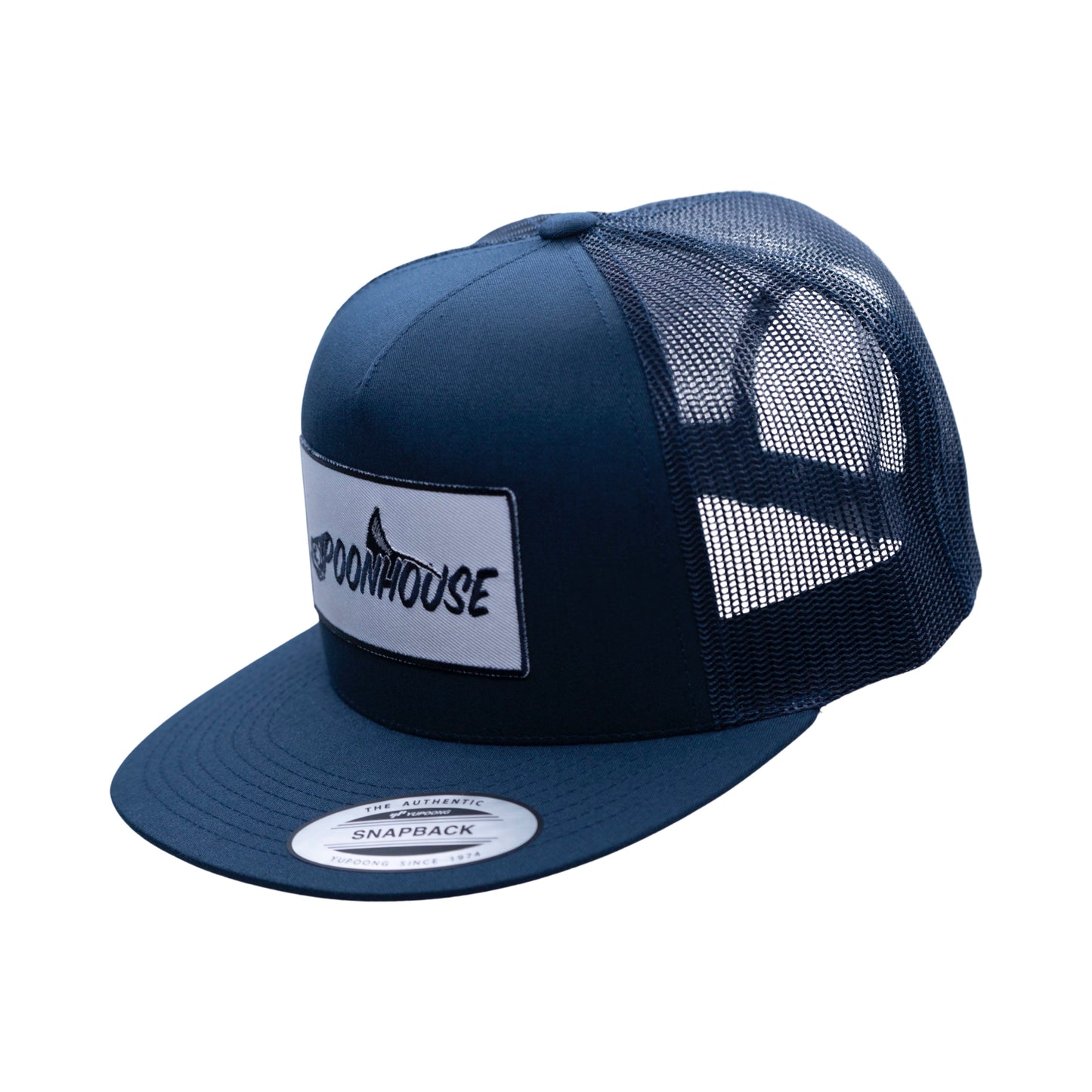 Navy & White Patch Yupoong Snapback Flat Bill