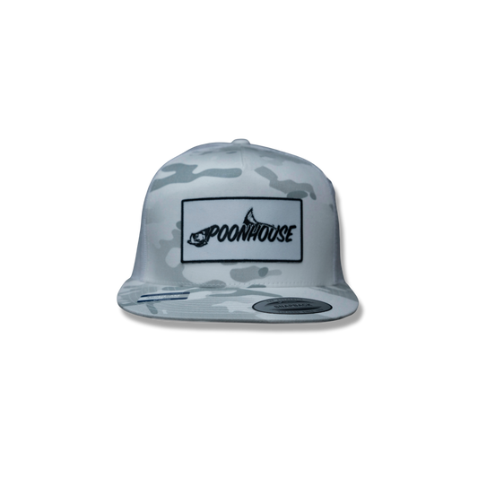 Arctic Camo Yupoong Flat Bill with White Patch