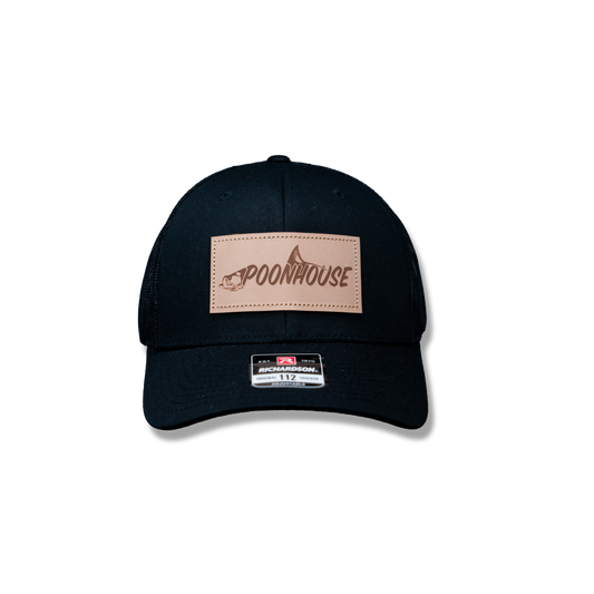 Black Curved Bill Richardson with Leather Patch