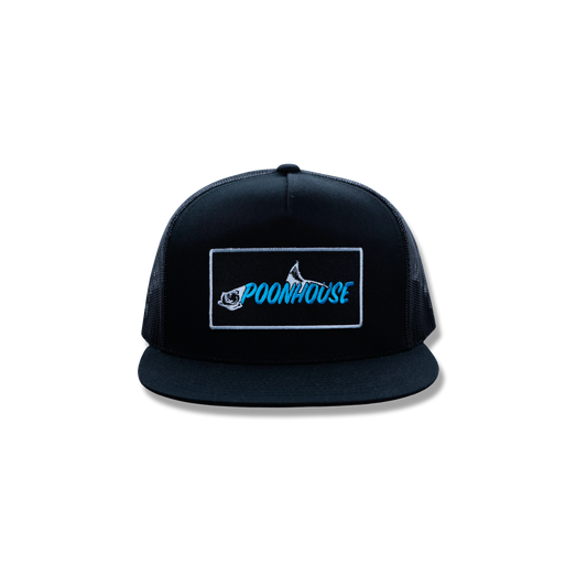 Black Yupoong Flat Bill with Signature Logo Patch
