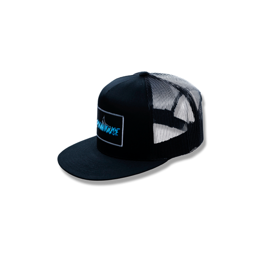 Black Yupoong Flat Bill with Signature Logo Patch