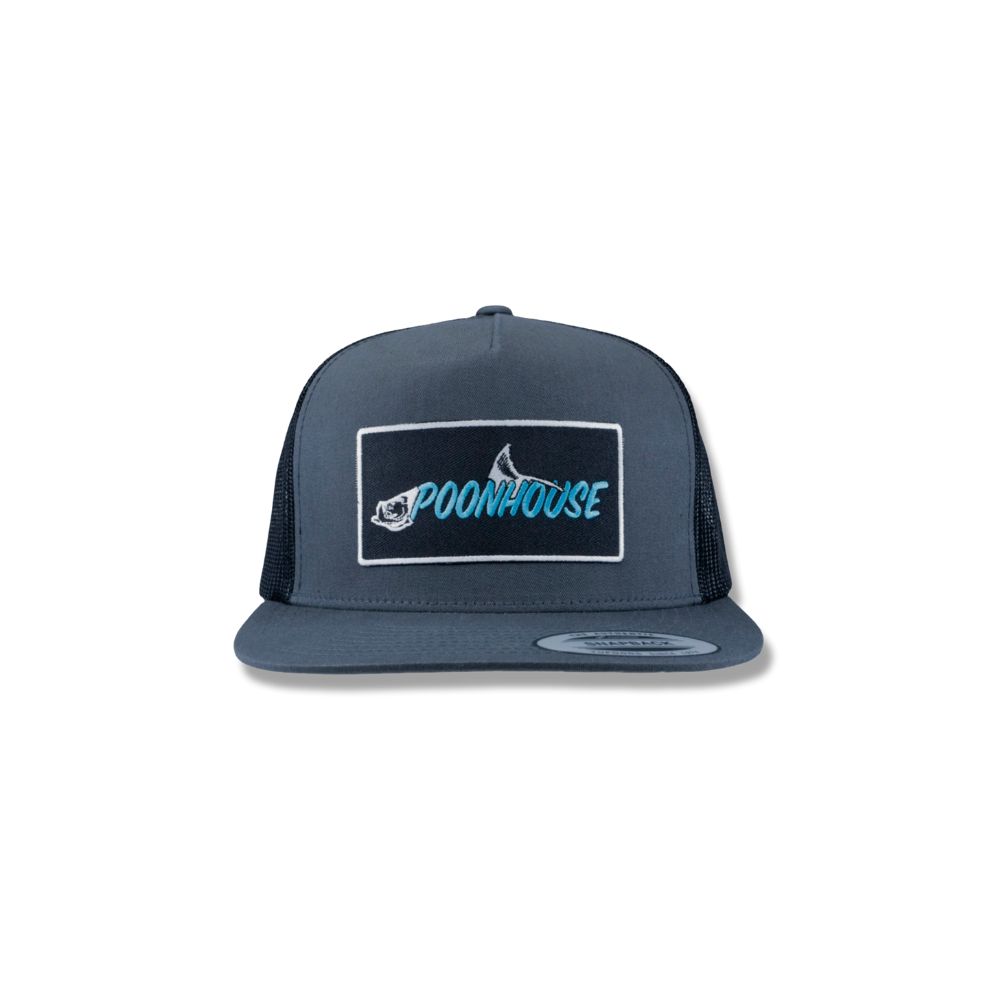 Charcoal & Black Yupoong Flat Bill with Signature Logo Patch