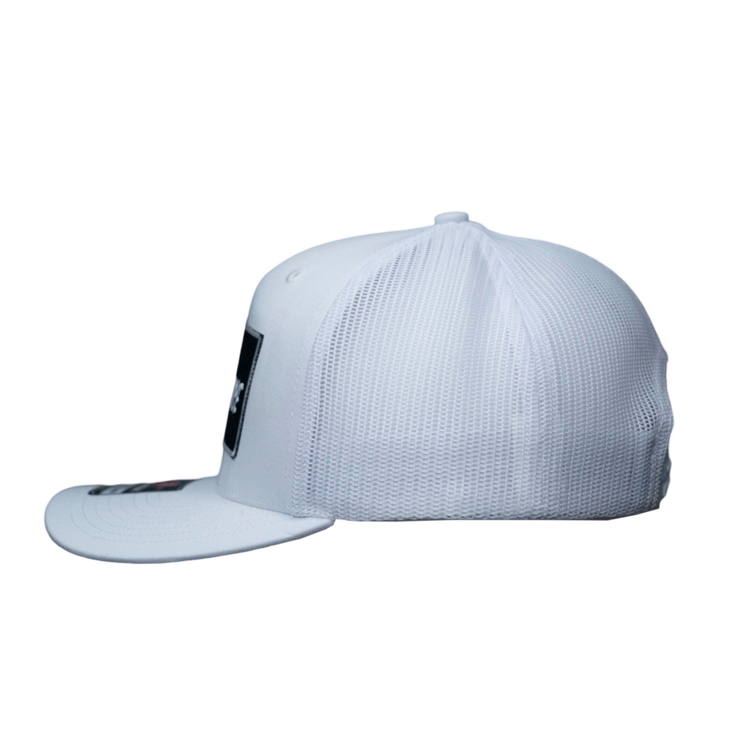 All White Curved Bill Richardson Black Patch