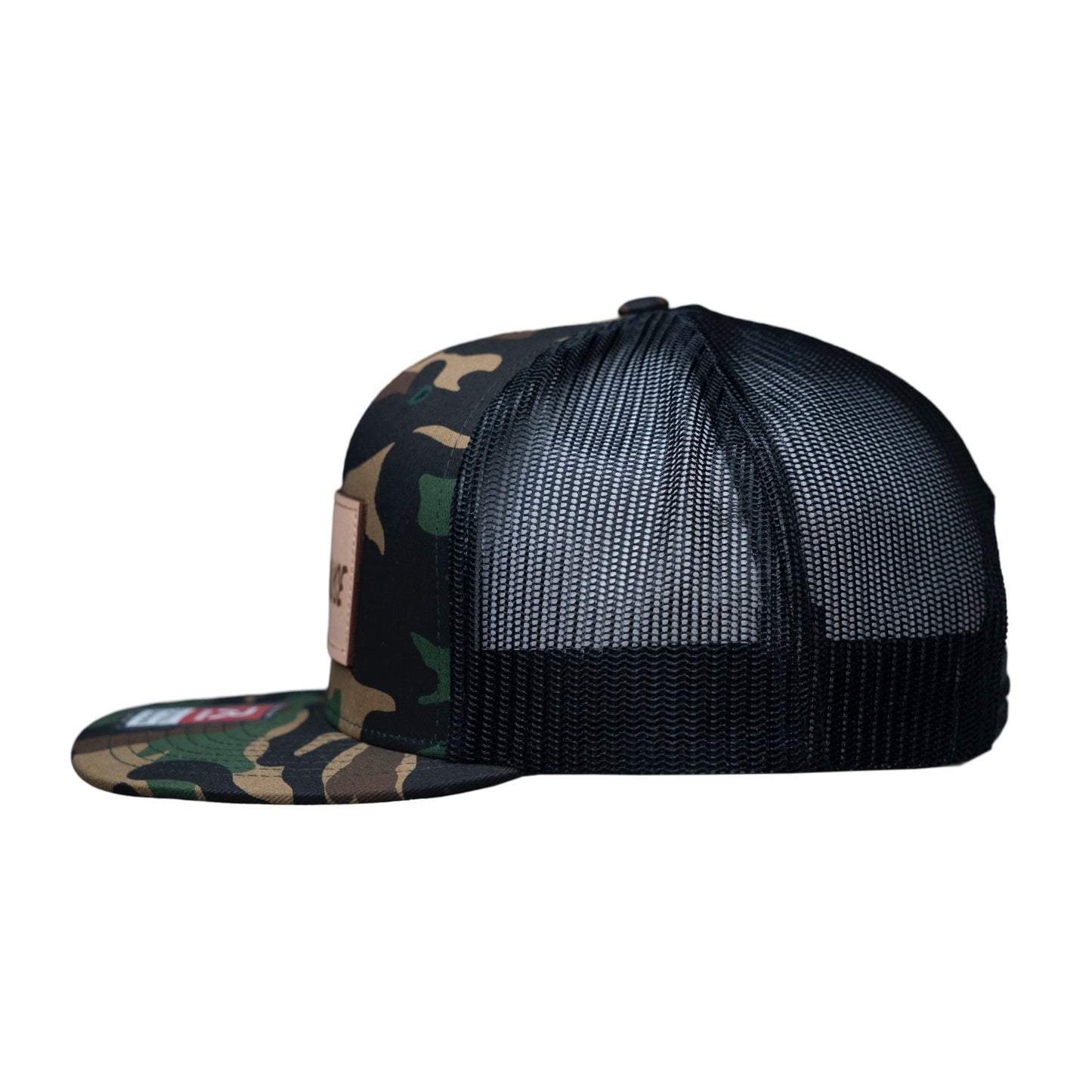 Camo Leather Patch Richardson Flat Bill