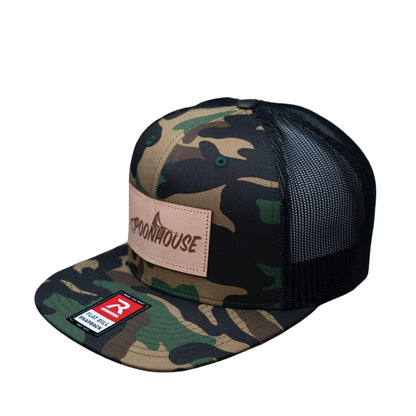 Camo Leather Patch Richardson Flat Bill