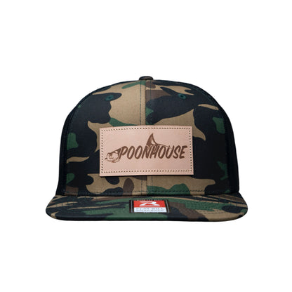 Camo Leather Patch Richardson Flat Bill