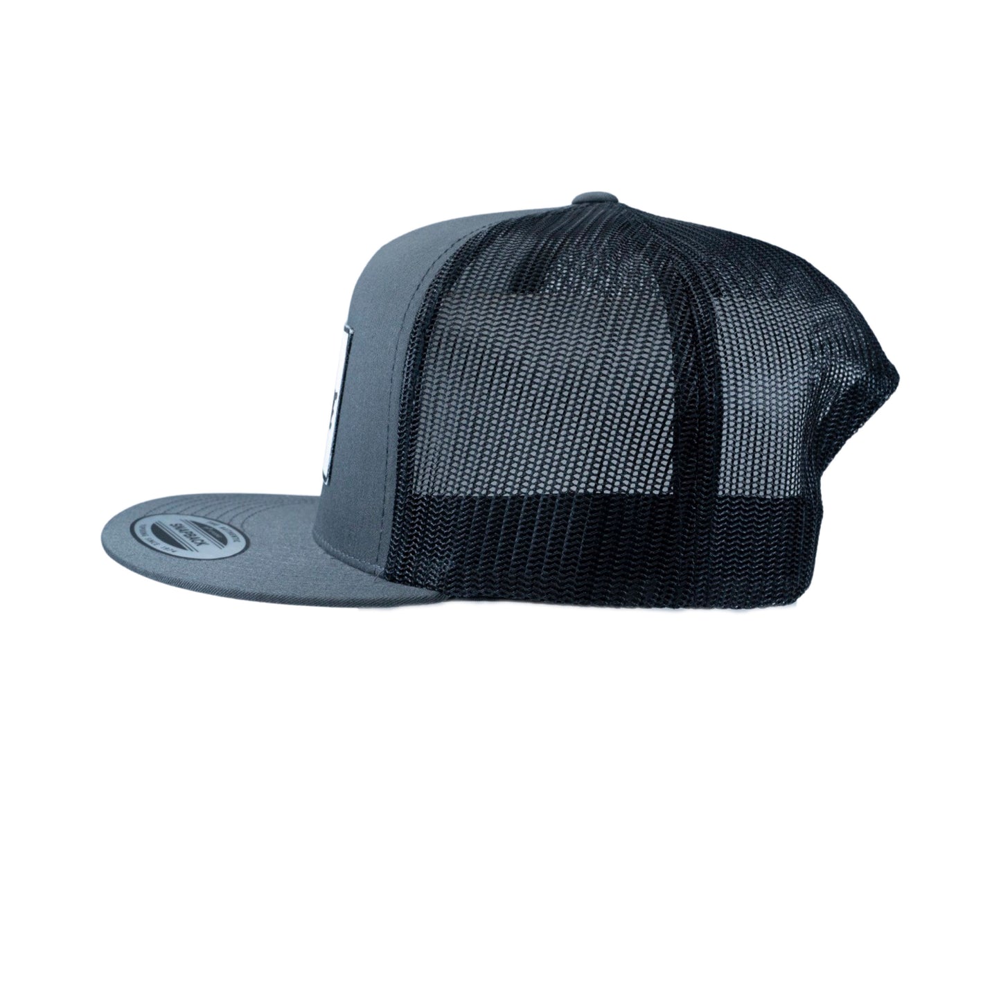 Charcoal & White Yupoong Snapback Flat Bill