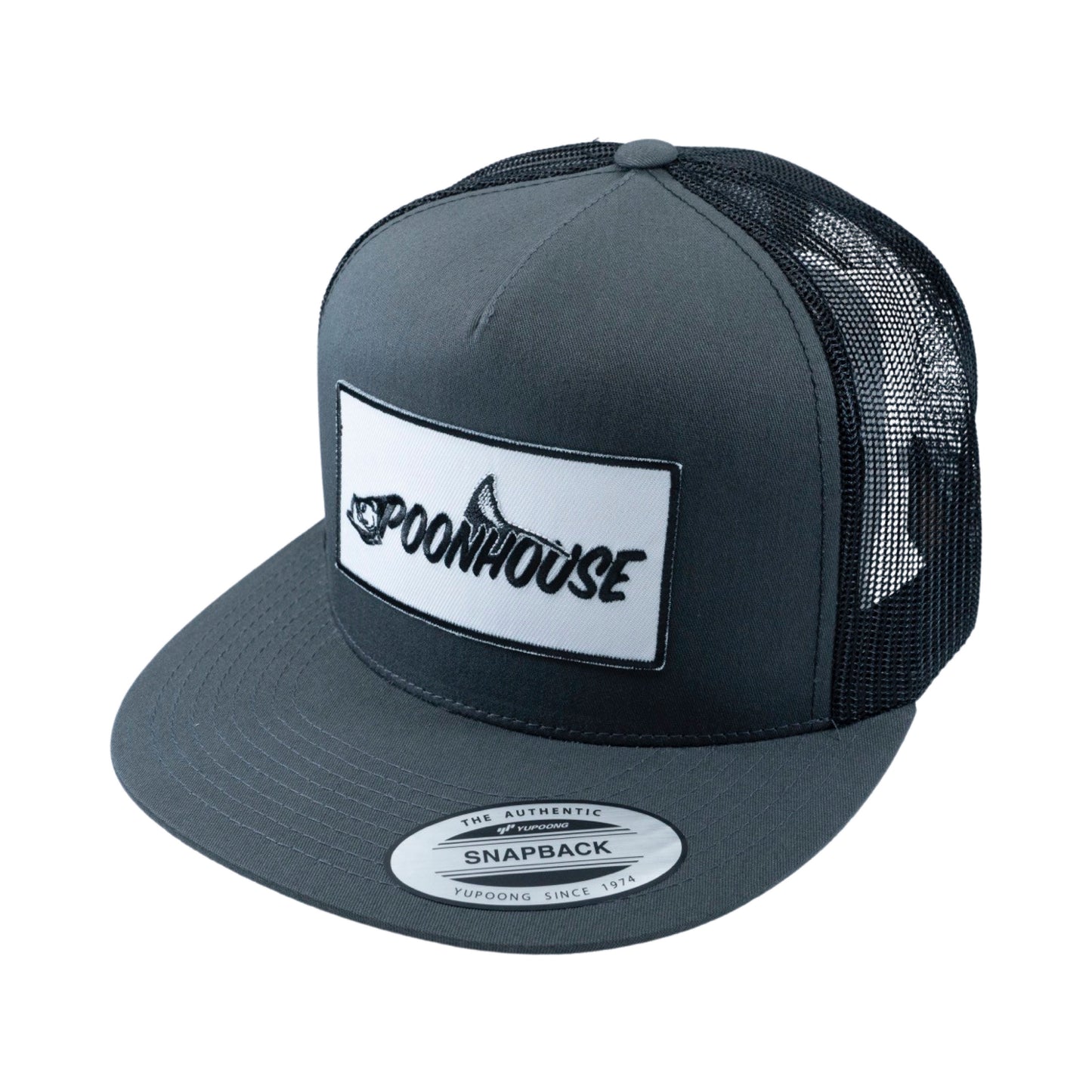 Charcoal & White Yupoong Snapback Flat Bill