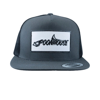 Charcoal & White Yupoong Snapback Flat Bill