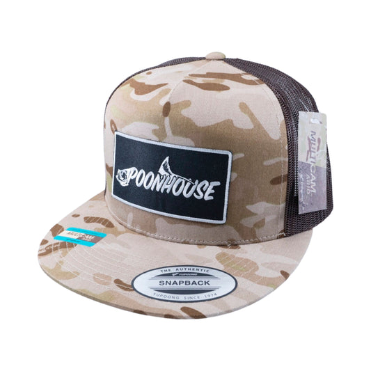 Brown Mesh & Desert Camo Yupoong Snap Back Flat Bill