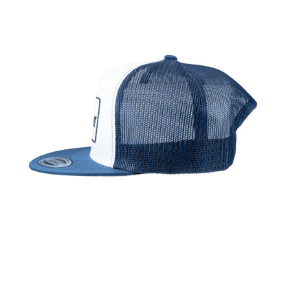 Navy & White Patch Yupoong Snapback Flat Bill