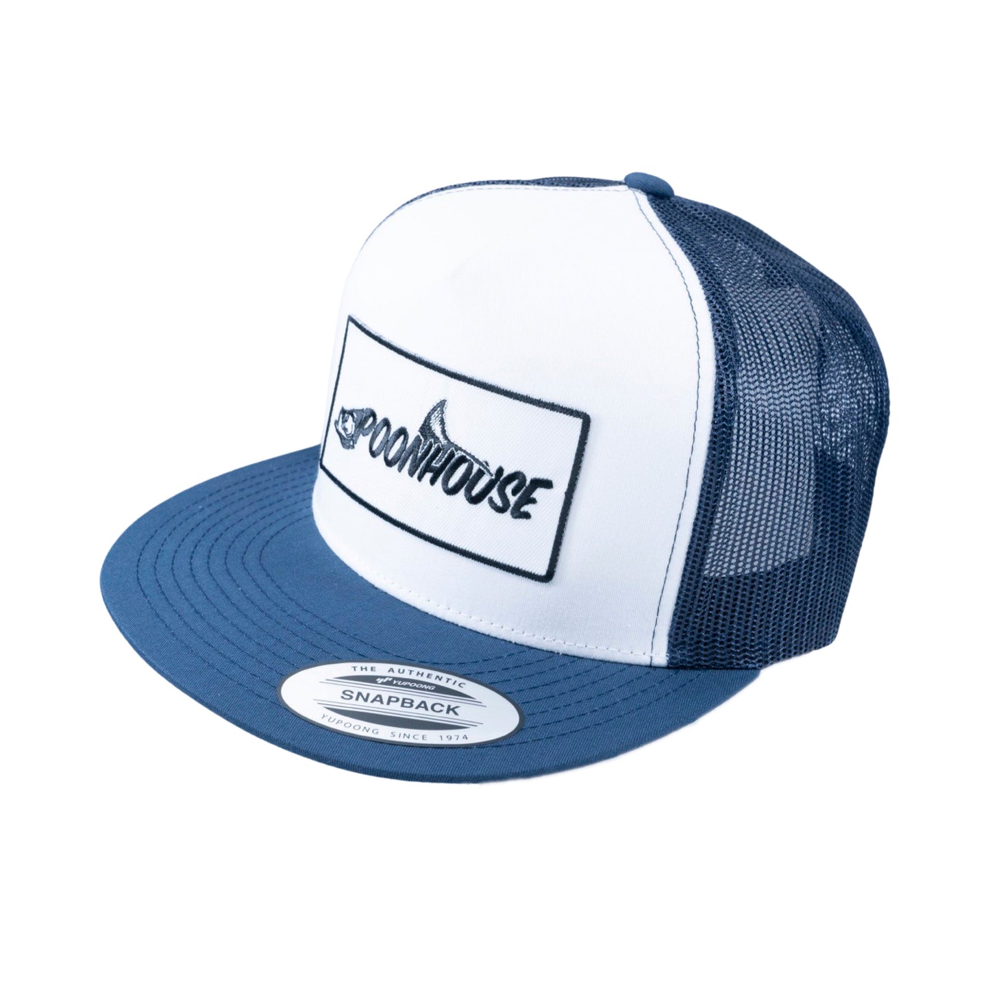 Navy & White Patch Yupoong Snapback Flat Bill