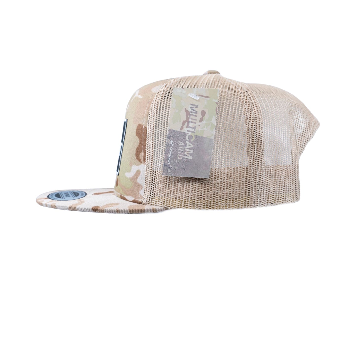 Desert Camo & Black Patch Yupoong Snapback Flat Bill