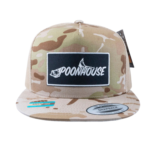 Desert Camo & Black Patch Yupoong Snapback Flat Bill