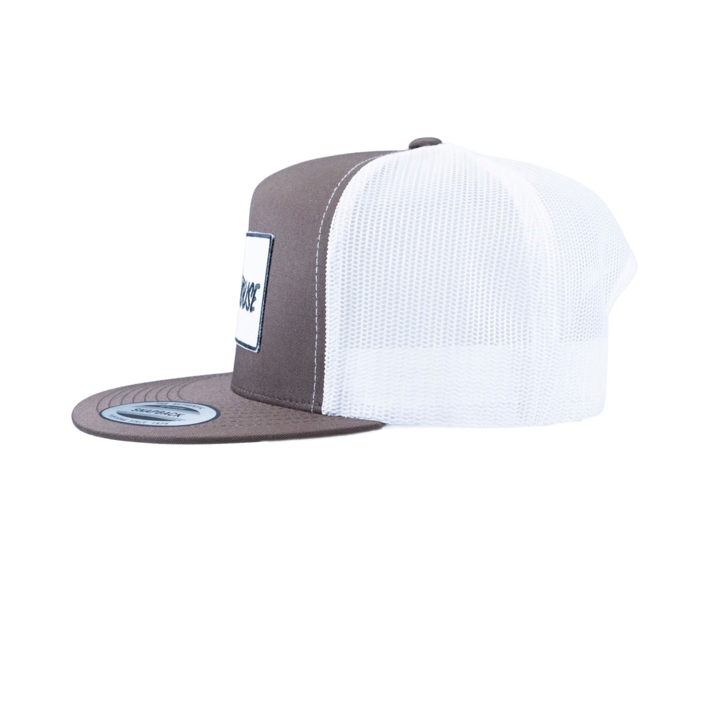 Brown & White Patch Yupoong Snapback Flat Bill