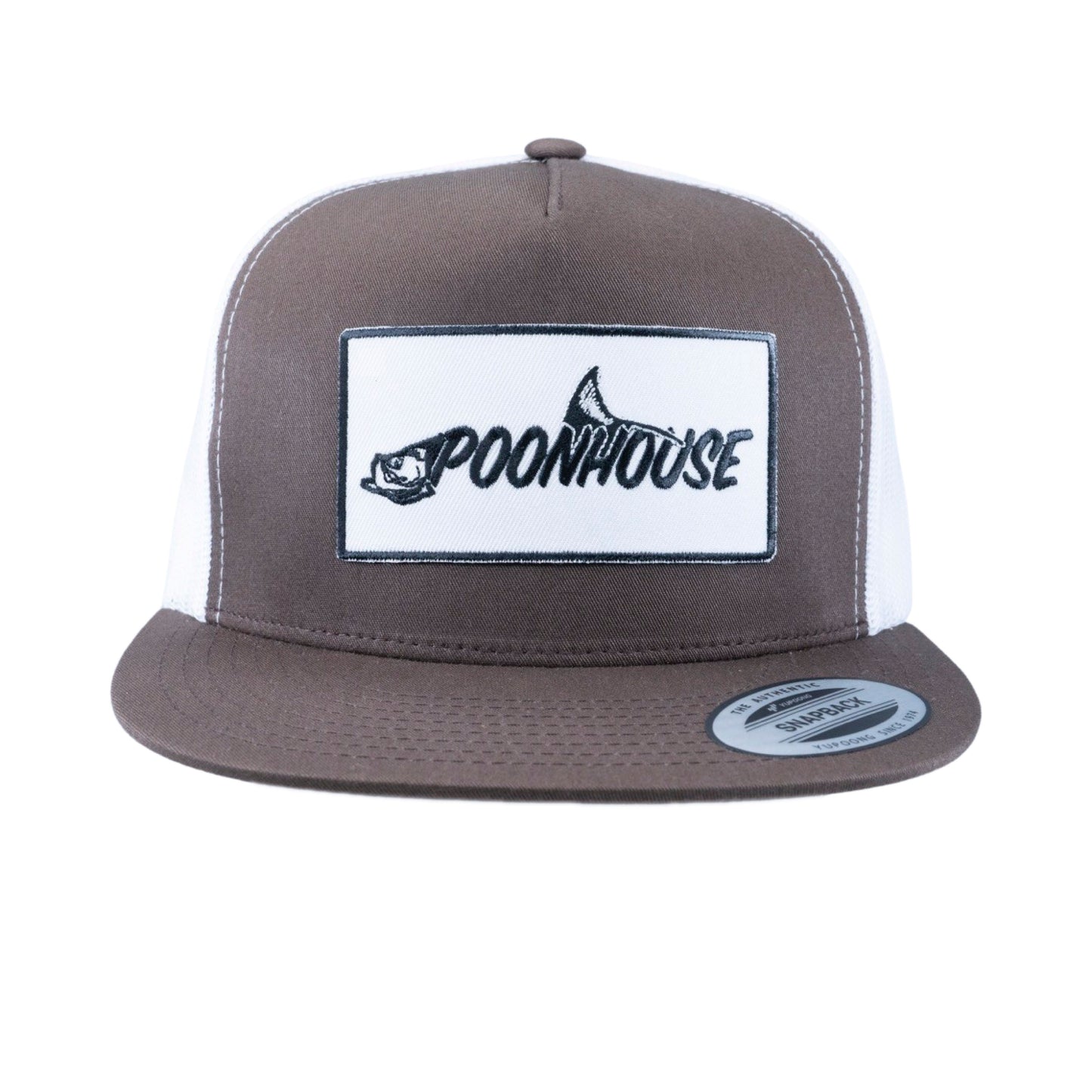 Brown & White Patch Yupoong Snapback Flat Bill