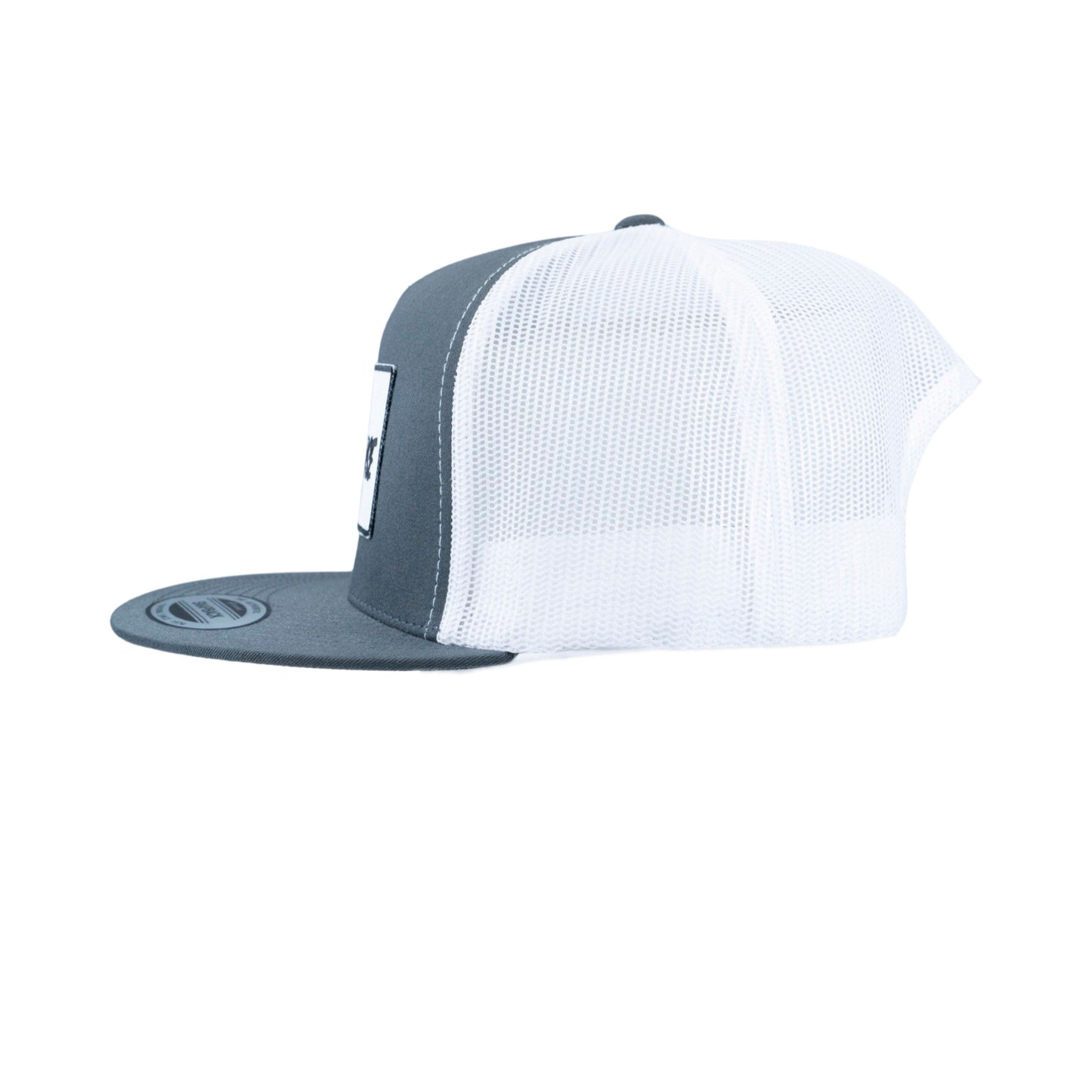 Charcoal & White Patch Yupoong Snapback Flat Bill