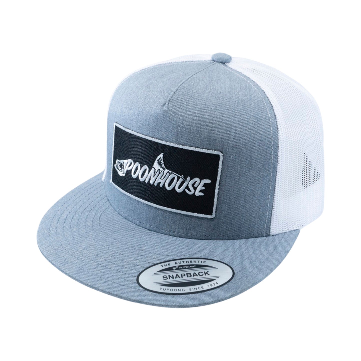 Grey & Black Patch Yupoong Snapback Flat Bill