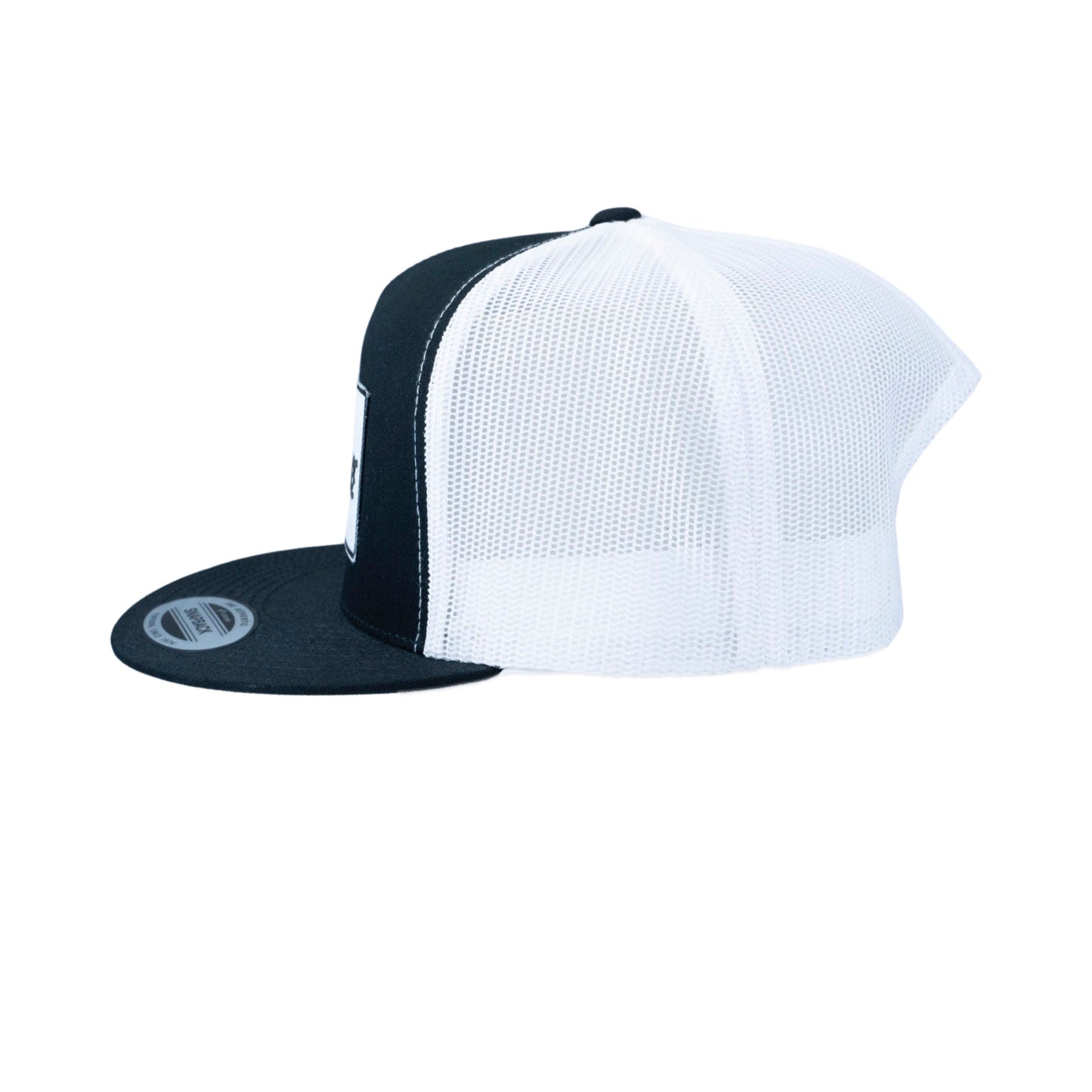 White & Black Yupoong Snapback Flat Bill