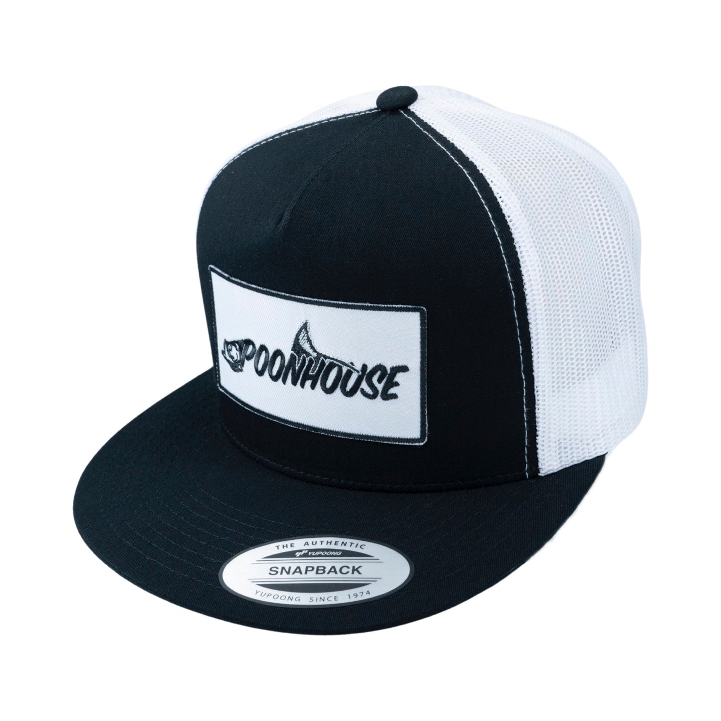 White & Black Yupoong Snapback Flat Bill