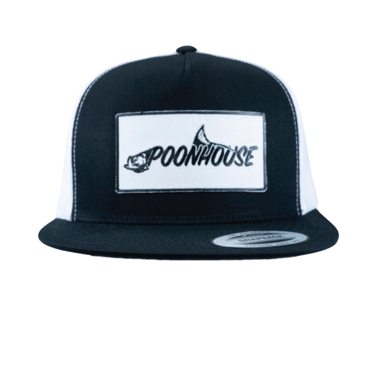 White & Black Yupoong Snapback Flat Bill